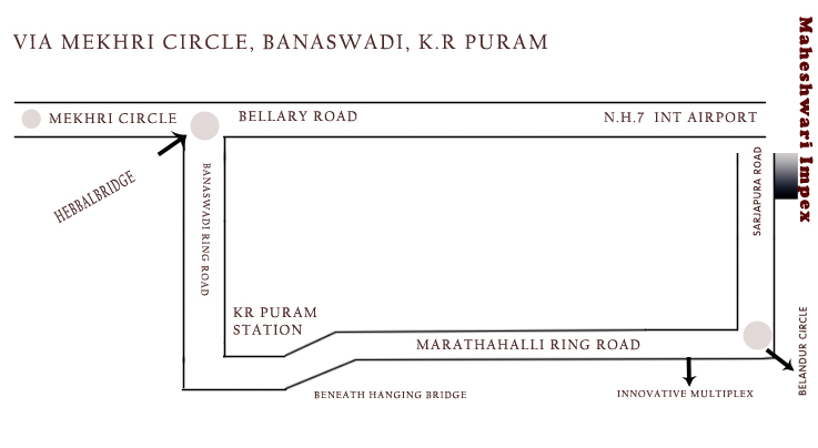 Kitchen Sinks Showroom Location via Airport and Mekhri Circle