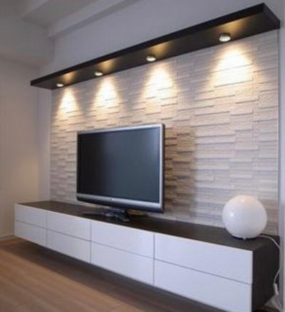 Compact Stone Tv Unit Design In Bangalore