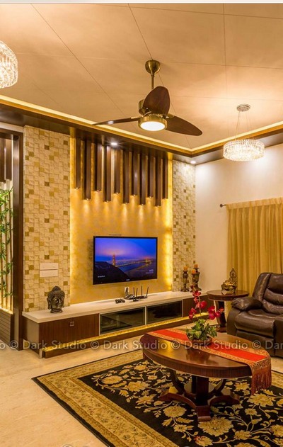 Stone Tv Wall Unit Design In Bengaluru
