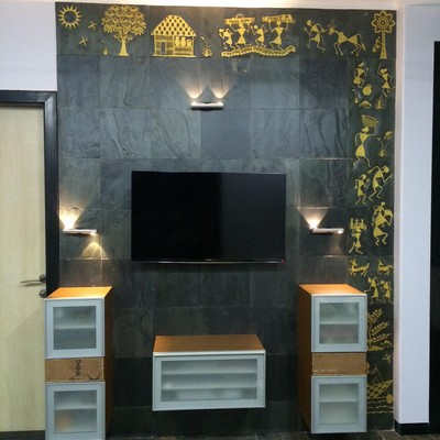 Tv Unit Stone Wall Cladding In Mysore