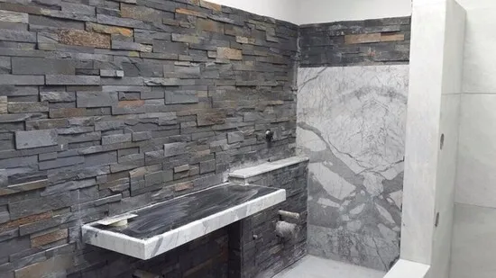 Natural stone wall cladding for residential and commercial buildings