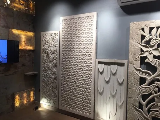 Decorative stone murals and jali designs for luxury interiors
